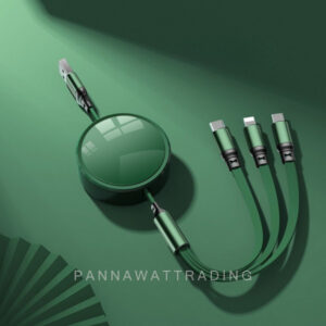 Green USB 3 in 1 charger cable